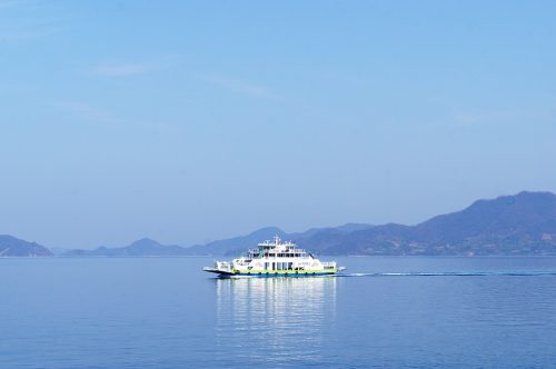 Ferry pour repartir de l'île d'Okunoshima, Préfecture d'Hiroshima, Japon