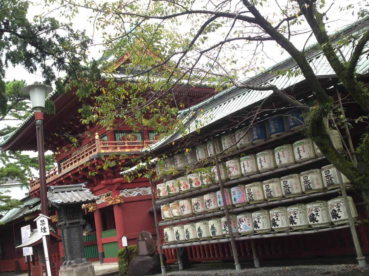 here is sake offerings at Sengen Shrine in Shizuoka