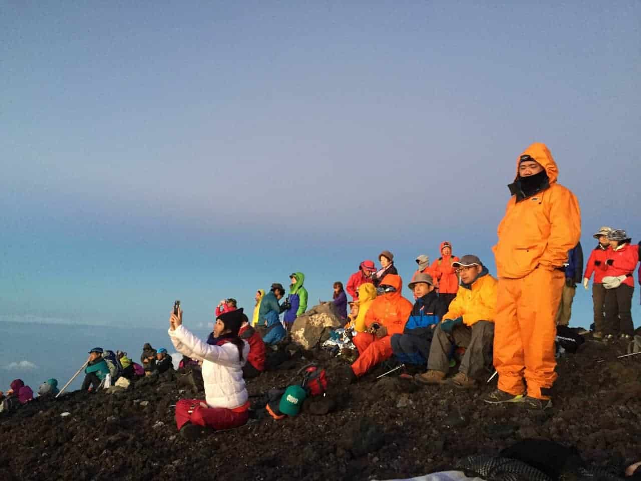 Seeing surise from the top of Mt.Fuji