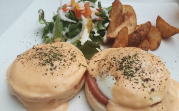 food,eggs benedict,meal,dish,fries