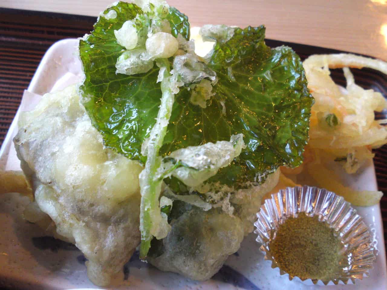 Soba, Wasabi Leaf Tempura, Utsurogi, shizuoka