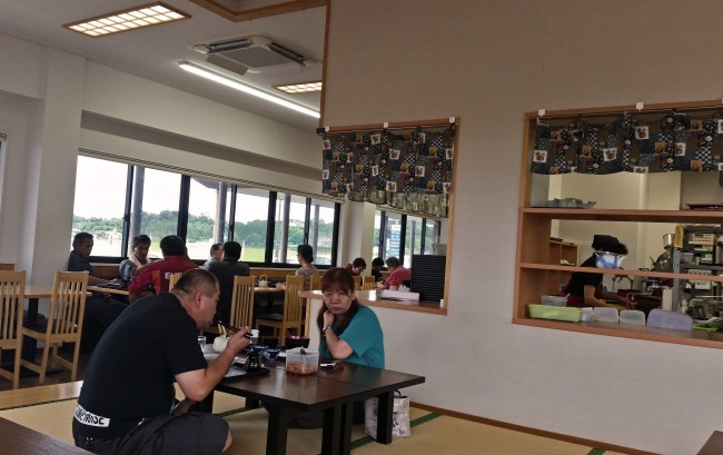 Tatami seating at the soba noodles restaurant.