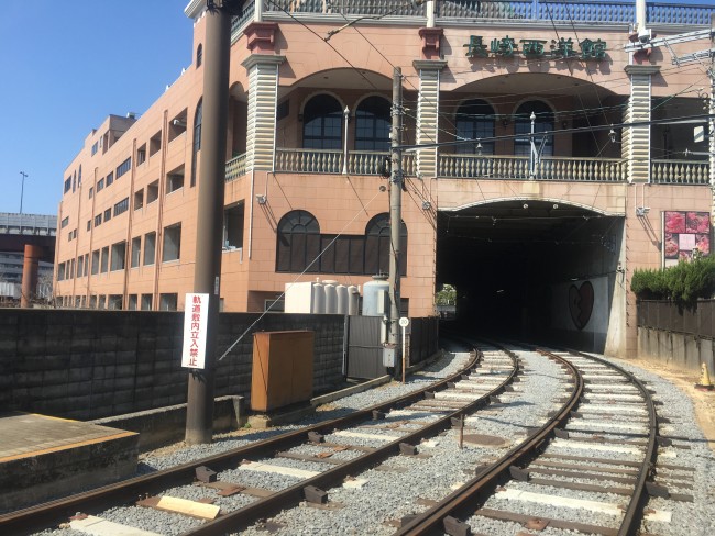 Track of city tram in Nagasaki