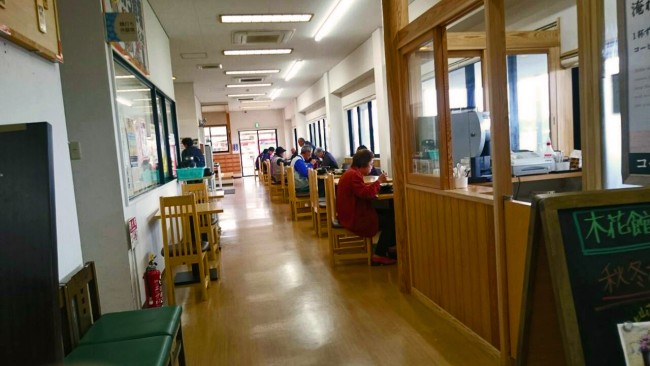 Western style seating at the soba noodles restaurant.