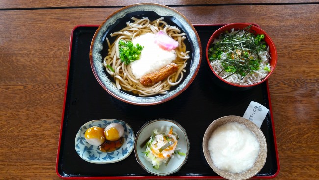 The soba teishoku at the soba noodles restaurant.