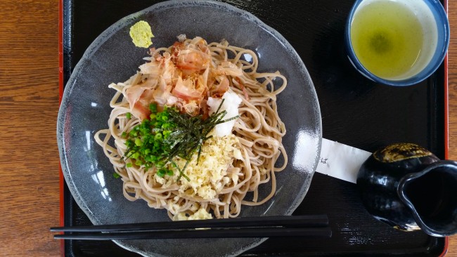 Kake soba set at the soba noodles restaurant.