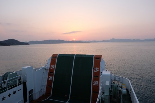 Seto Inland Sea, ferry between art islands comprising the Triennale art festival, Seto inland sea