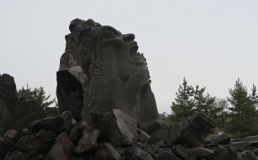 statue,rock,concert,sakurajima,music,monument