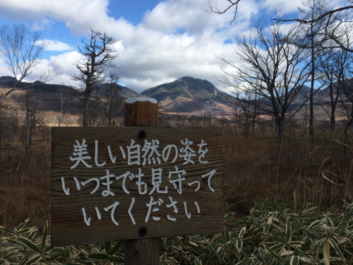 sigh spotted along a Nikko hike