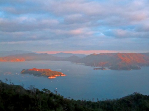 view of Seto Inland Sea from Miyajima Ropeway, Hiroshima