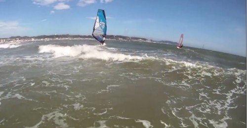 wind surfing in Kamakura beach