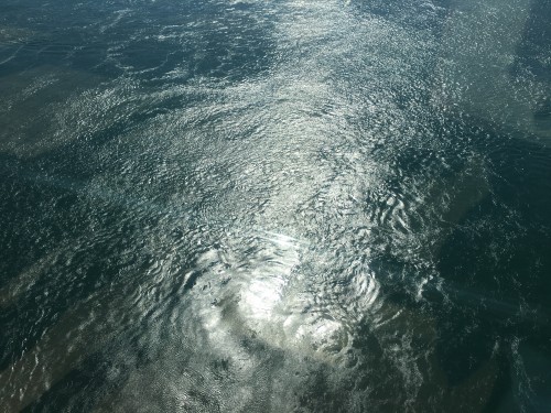 Some whirlpools forming within Naruto strait, Shikoku