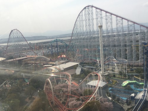 Nagashima Resort from on high, amusement park alongside garden park