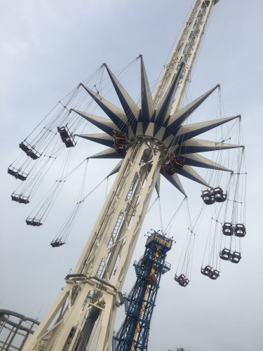 One Nagashima Resort ride, amusement park making pleasant passes over the garden