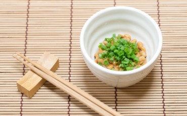 Freshly-stirred Japanese natto, sans recipe