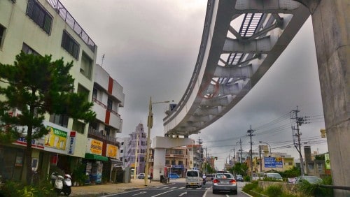 The monorail reaching to Naha international airport