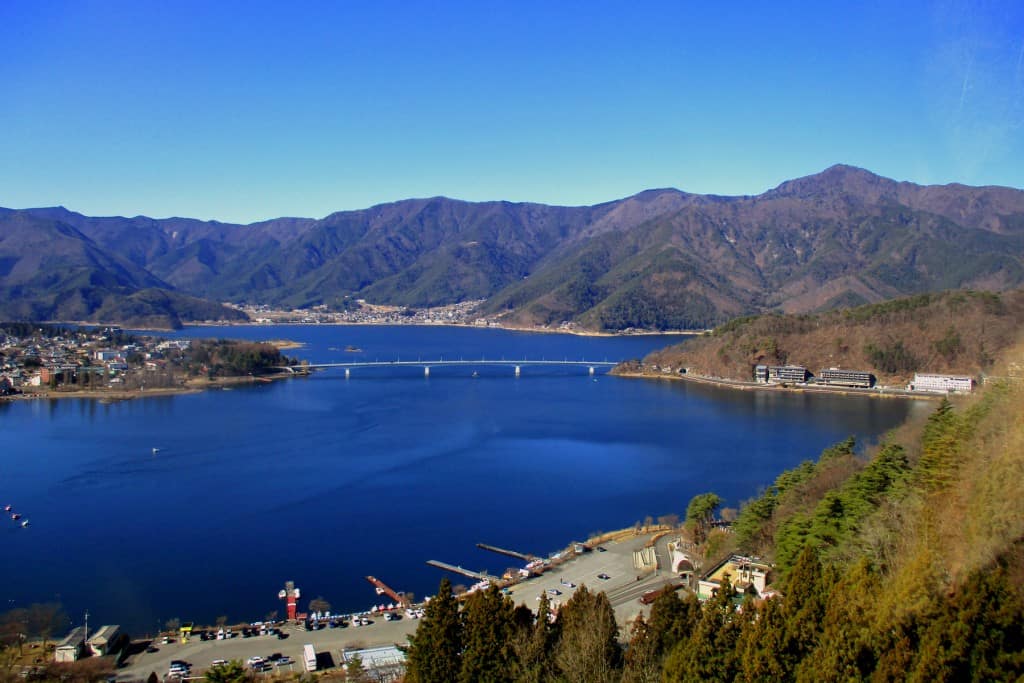 Viewing Mt. Fuji and Lake Kawaguchiko from Mt. Tenjō