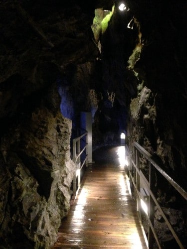 walkway in Ryusendo cave in Iwate