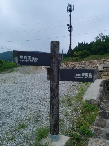 Road sign for Tsumago and Magome