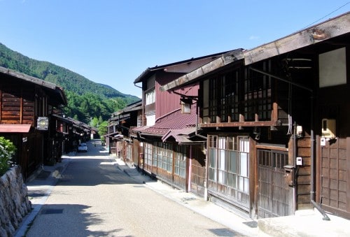 Narai post town along the Nakasendo way connecting between Kyoto and Tokyo.