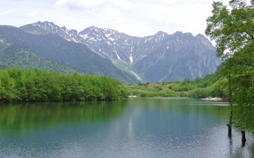 Taisho Pond In Kamikochi, Nagano, is famous for being a mirror pond that reflects the mountains above if you visit at the right time.