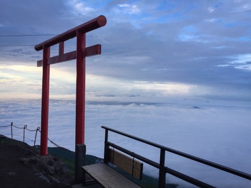 Reaching Mr fuji hut! See this beautiful Torii