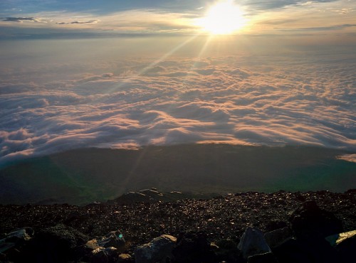 Sunrise from the top of Mt Fuji 