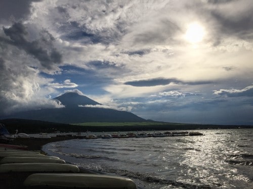 Mt Fuji view is stunning from our auto-camp place!