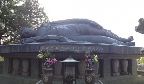 A reclining buddha, a rarity in Japan