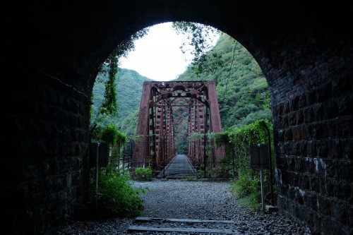 A tunnel hiking on the old Fukuchiyama railway in Hyogo