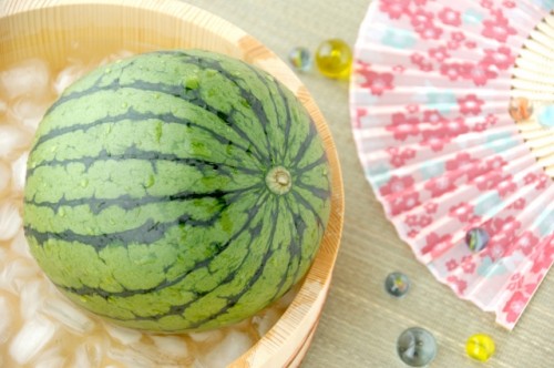 A sensu and watermelon...both necessities for the summer
