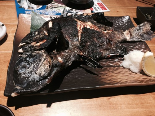 The fish we caught in Tokyo fishing restaurant