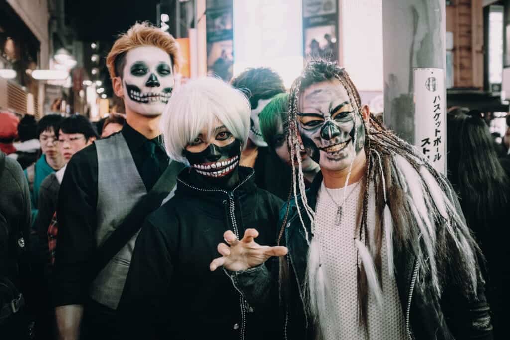 People with a costume during a Halloween parade in Japan