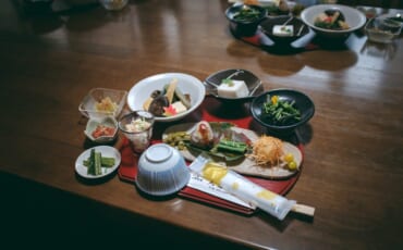 Vegan meal in a Japanese buddhist temple