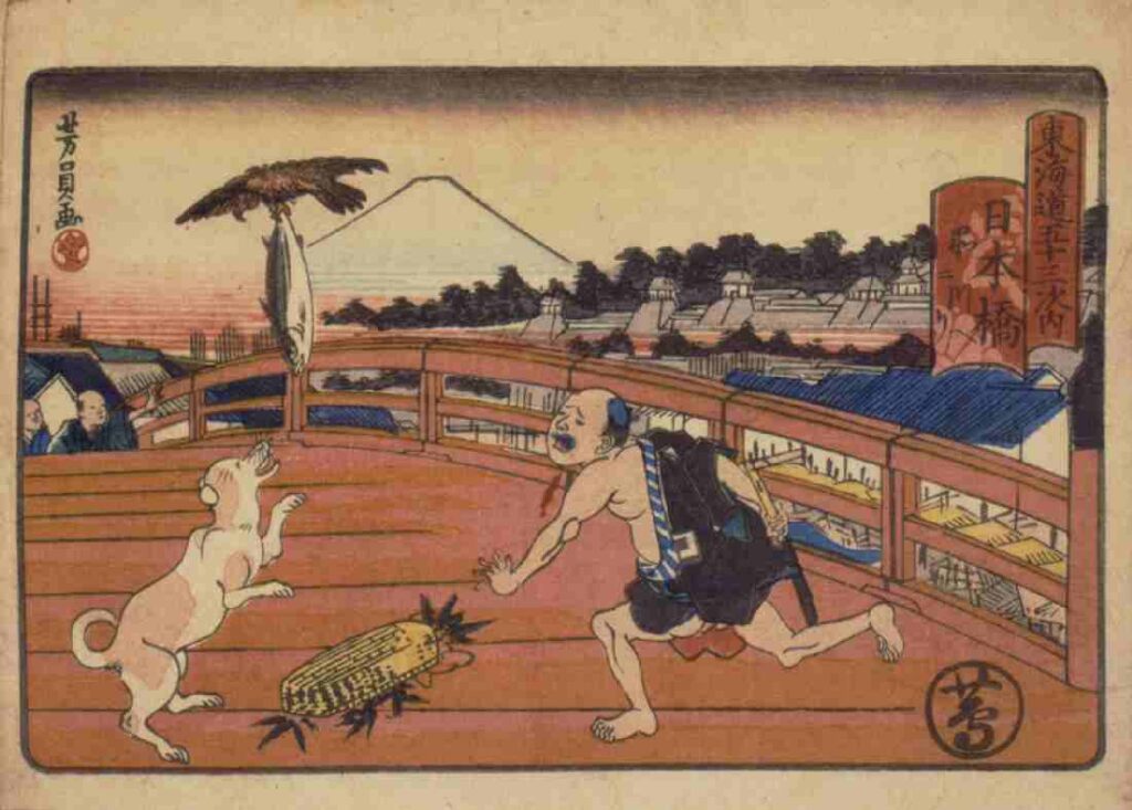 A piece of Ukiyo-e art in the Ukiyo-e Museum in Fujisawa