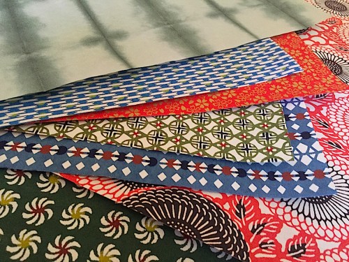 Sheets of beautiful handmade paper from Washi, Japanese paper.