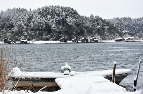 Sad island covered with snow