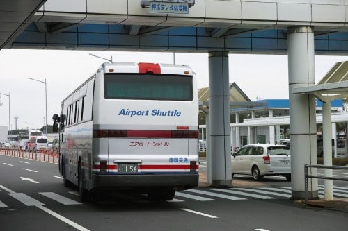 Airport shuttle bus at Kagoshima airport to Izumi