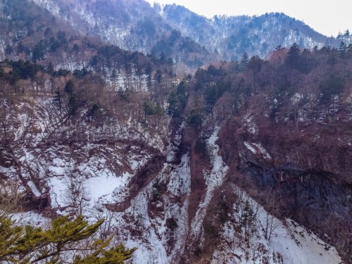 Mt. Tanai covered in both greenery and snow