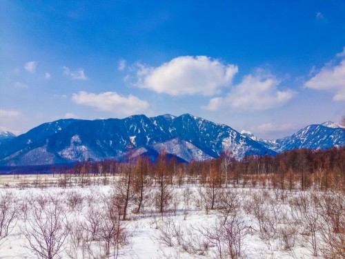 The Senjogahara marshlands in Nikko, covered in snow