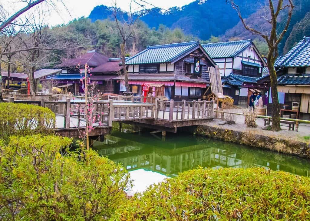 replica edo town, water and buildings in Nikko