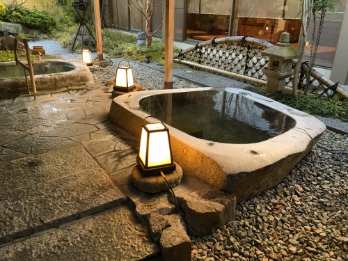 The nice open-air hot spring (onsen)