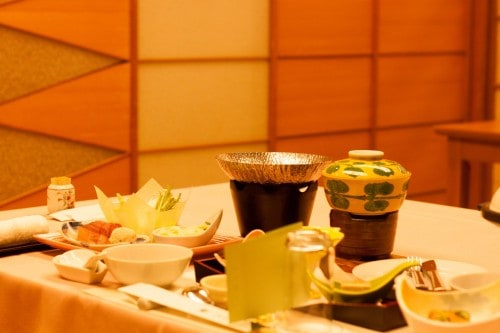 Yahata-ya ryokan includes a private dinner, and a buffet style breakfast.