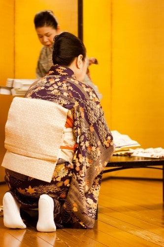 beautiful purple kimono and white obi