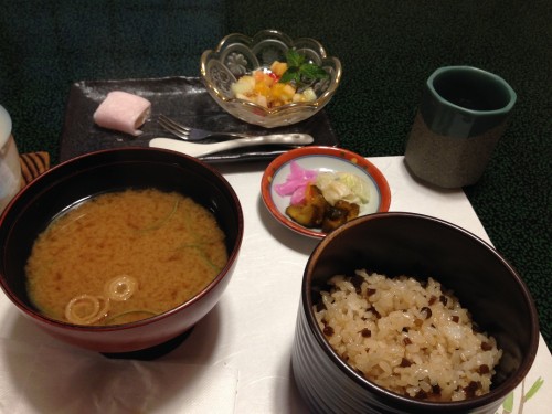 Rice, miso soup in the end of my dinner, Mino city, Gifu prefecture