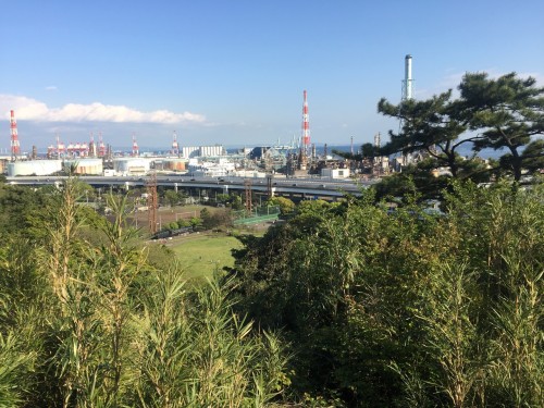 This is the City View from Sankeien Japanese garden.