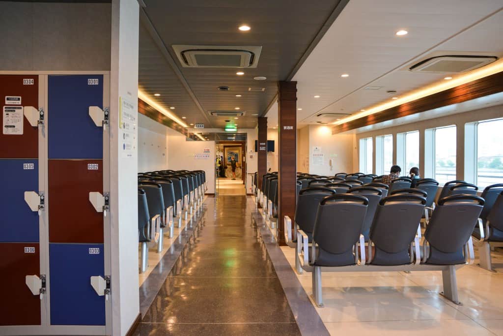 Second class seat of Sado Kisen Ferry