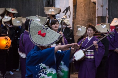  Yoi No Mai (宵乃舞) festival is held in Aikawa town on Sado island.