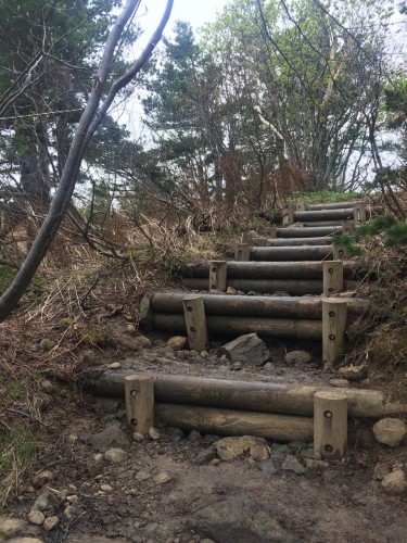 The trekking route to Mount Horai near Mount Azuma, Fukushima, Japan.