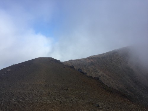 The crater of Little Fuji, Azumayama, in Fukushima, Japan.